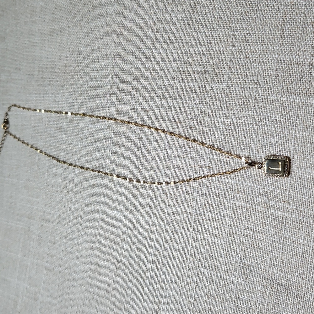 "L" Monogram Tag Necklace - Picture 2 of 4
